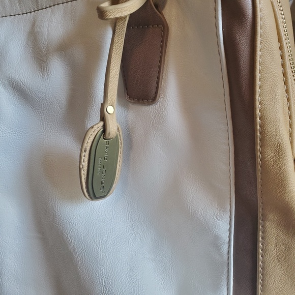 David Jones leather 3 compartment tricolor tote - Picture 7 of 8